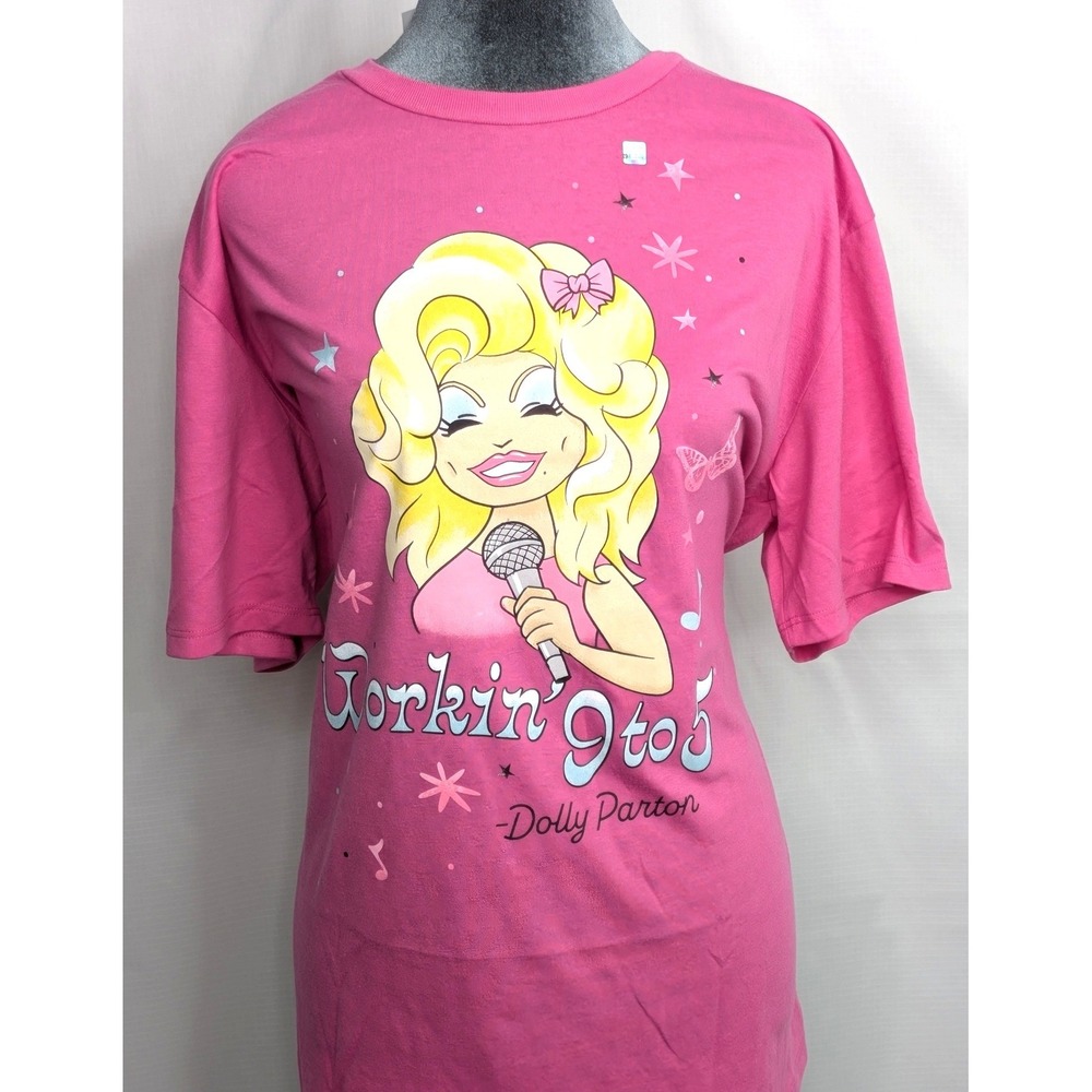 Dolly Parton Workin 9 to 5 Graphic T Shirt Pink X Large L Country Music NWT
